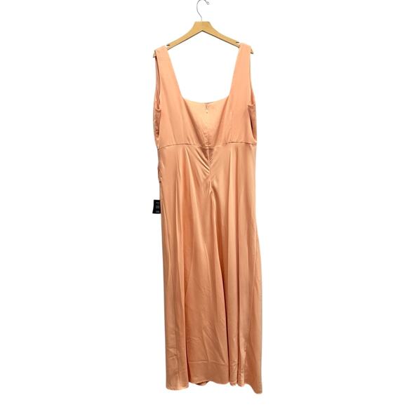 Lulus Red Carpet Romance Peach Satin Square Neck Maxi Dress size 3X - Picture 3 of 6